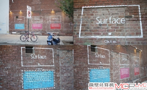 国外已经有Surface的墙壁涂鸦广告，不晓得微软会不会因此又一次被罚款？