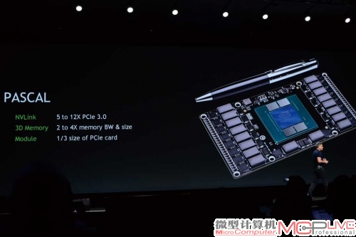 采用NVLINK总线的下一代GPU——Pascal，还采用了3D Memory技术，尺寸非常小。